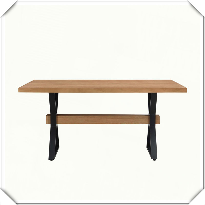 Table de salle à manger avec pieds en X Robuste, durable, élégant et pratique, Naturel