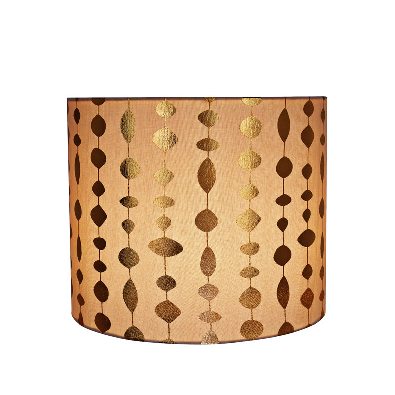 Abat-jour tambour en soie synthétique 9 po H 9 po x l 12 po Beige / Doré