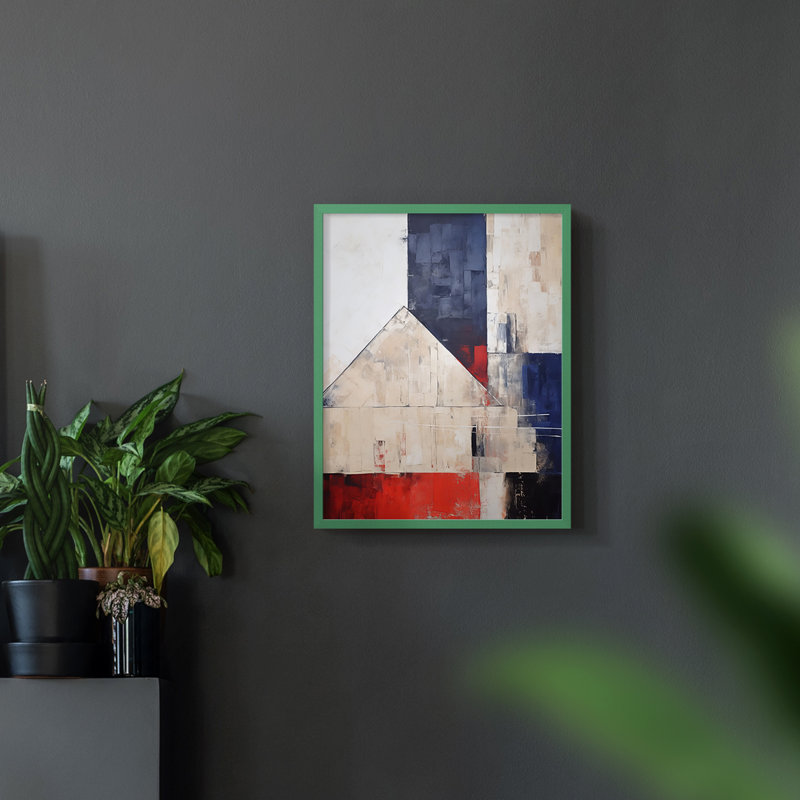 Paysages de la série CIX - reproduction encadrée de qualité supérieure - prête à être accrochée - aucun clou requis, Vert