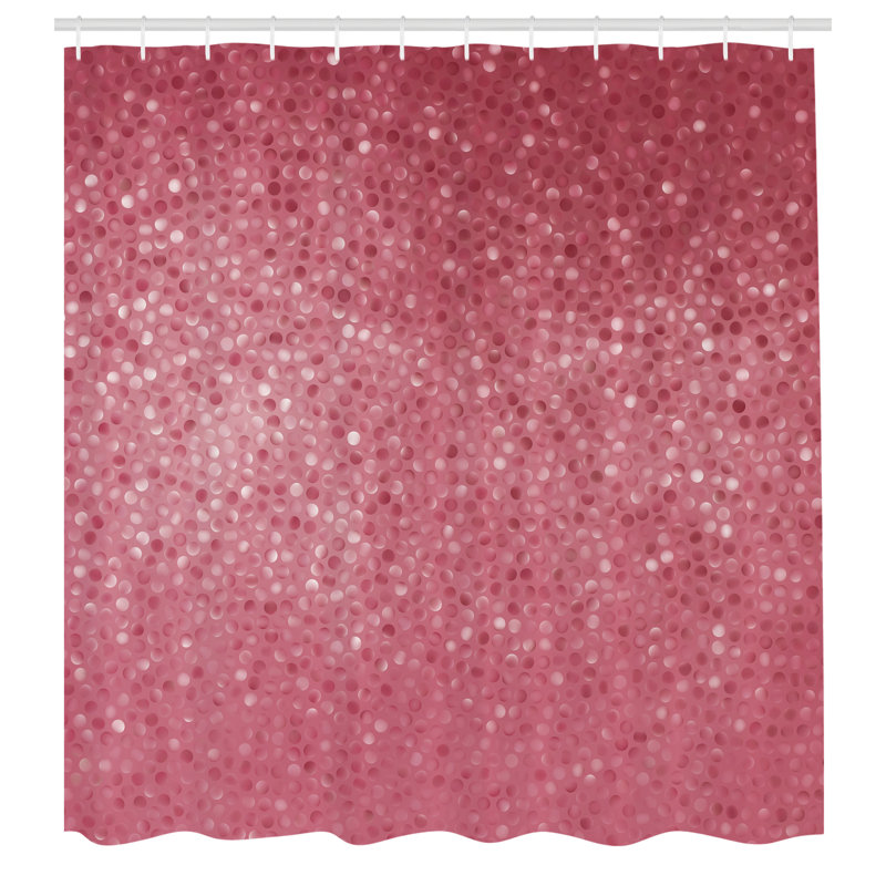Ensemble de rideau de douche + crochets, H 84 po x l 69 po, Rose foncé