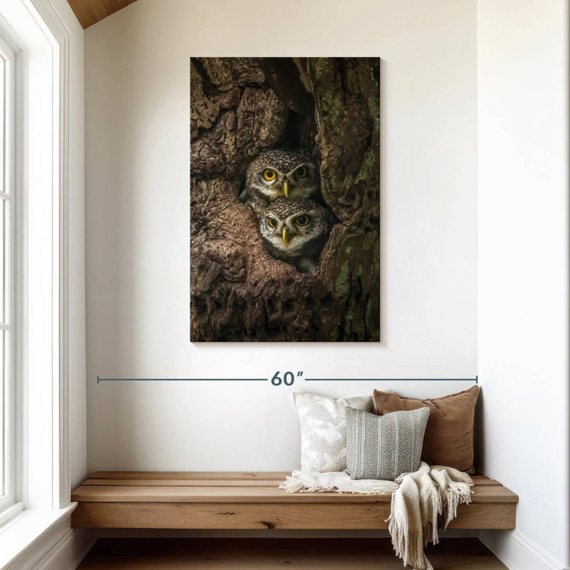 Brampt Twin Baby Owls, 45" H x 30" W