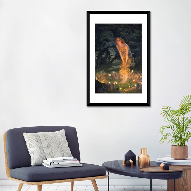 «Midsummer's Eve» par Edward Robert Hughes - reproduction d'art sur toile tendue, H 32 po x l 24 po x P 1 po, Blanc