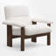 Chaise d'appoint rembourrée avec repose-pieds