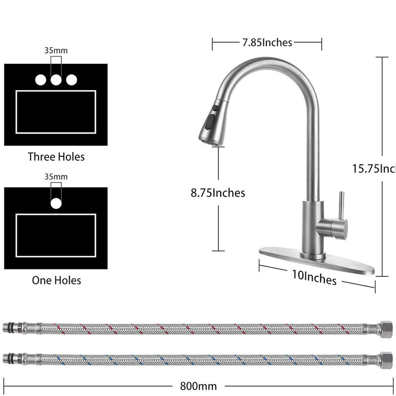 Matte Black Stainless Steel Pull Down Kitchen Faucet
