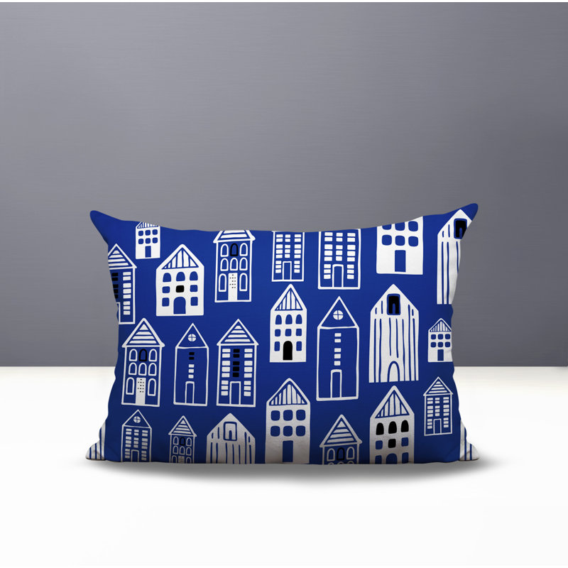 Oreiller rectangulaire réversible intérieur / extérieur Kito, Marine, Rectangle H 14 po x l 20 po