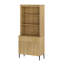 Garde-manger cannelé de 71,6 po de hauteur avec tiroir, armoire de présentation en bois avec portes et tablettes réglables, armoire moderne et polyvalente pour la salle à manger, la chambre à coucher-129787484