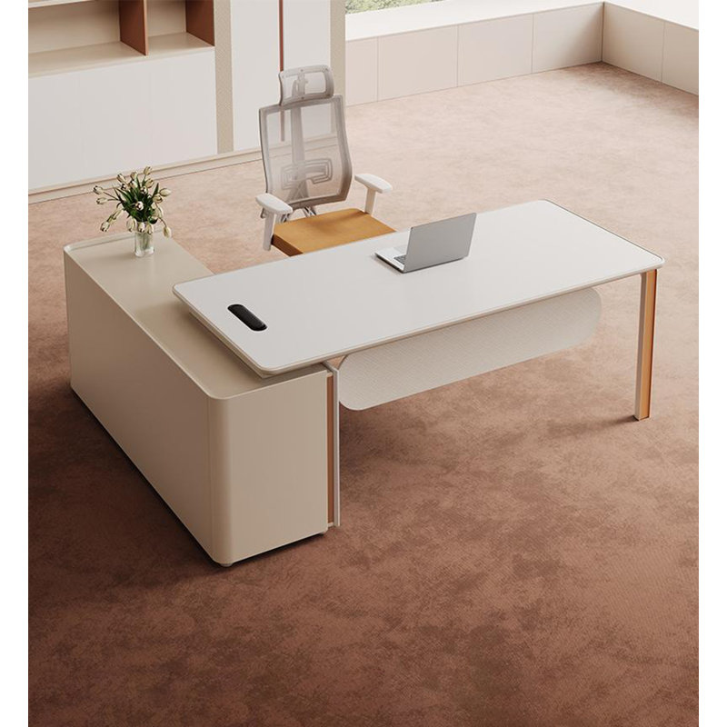 Bureau en L avec verrouillage par mot de passe et rangement de grande capacité