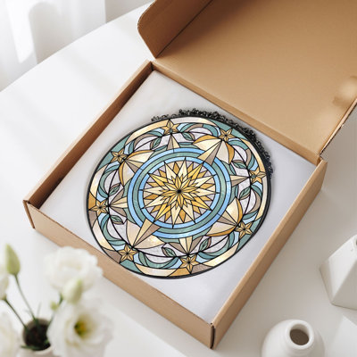 Panneau de vitrail en verre coloré, 7,8 heures
