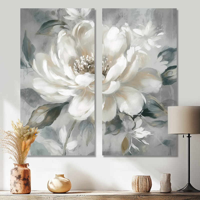 Louvière - pivoines florales, art mural, 32" H x 32" W, Wrapped Canvas, Does Not Apply
