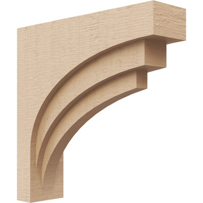3"W x 12"D x 12"H Rockford Rough Cedar Woodgrain TimberThane Corbel, Primed Tan