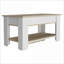 Banc de rangement extensible FlowLuxe Austin, chêne clair et blanc cassé, tablette de rangement inférieure pour vestibule