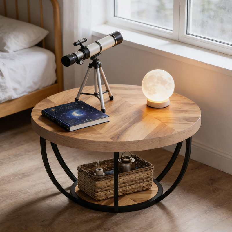 Table de bienvenue, table centrale, table basse, table basse ronde, Bois