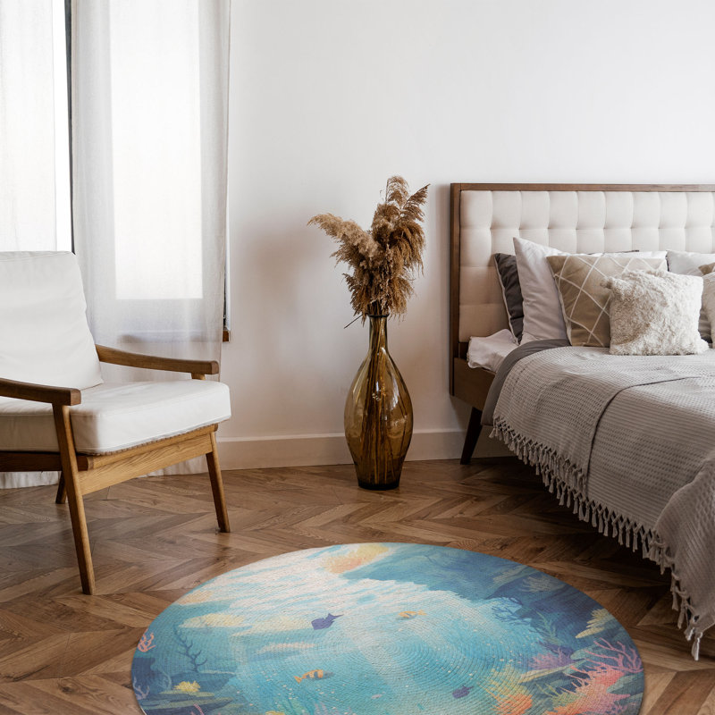 Tapis tressé Beneath the Waves, Rond 5 pi