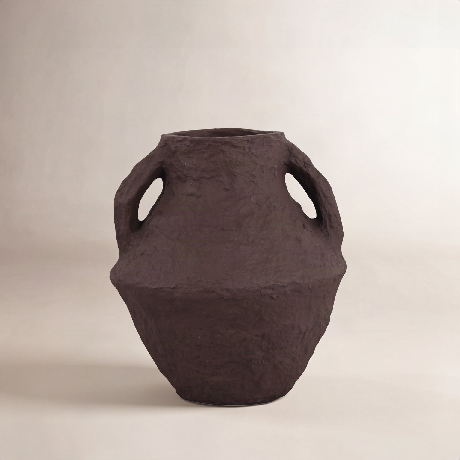 Handcrafted Table Vase, Dark Brown