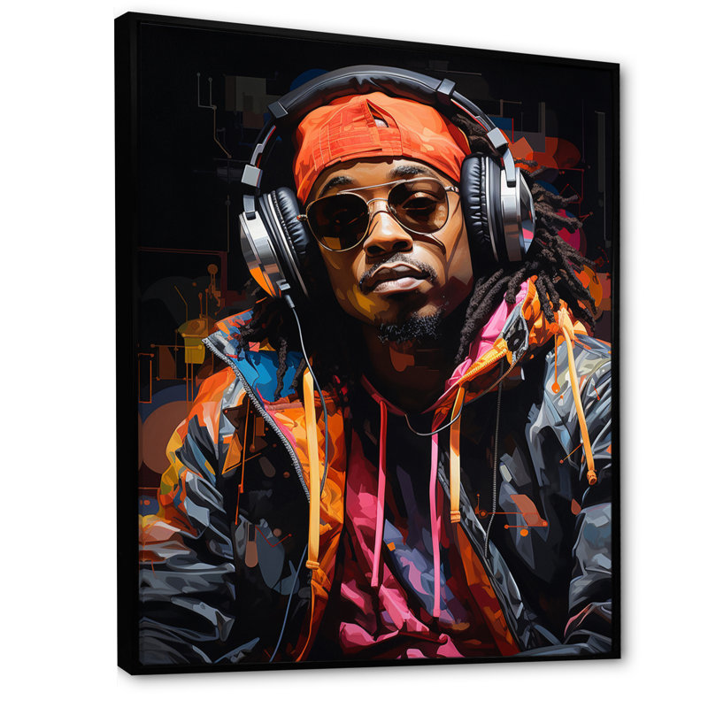 Xzavia Music Hiphop Fusion Bold I, H 32 po x l 24 po x P 1 po, Cadre flottant noir