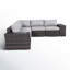Canapé modulaire d'extérieur 7 places avec assise profonde confortable - Tissu et égratignure - Pieds en nylon pour siège - Structure, coussins, housses lavables à la machine pour le patio