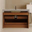 Meuble-lavabo flottant moderne 29,9 po avec comptoir en faux marbre et lavabo encastré en céramique, fixé au mur pour les petites salles de bain et les appartements
