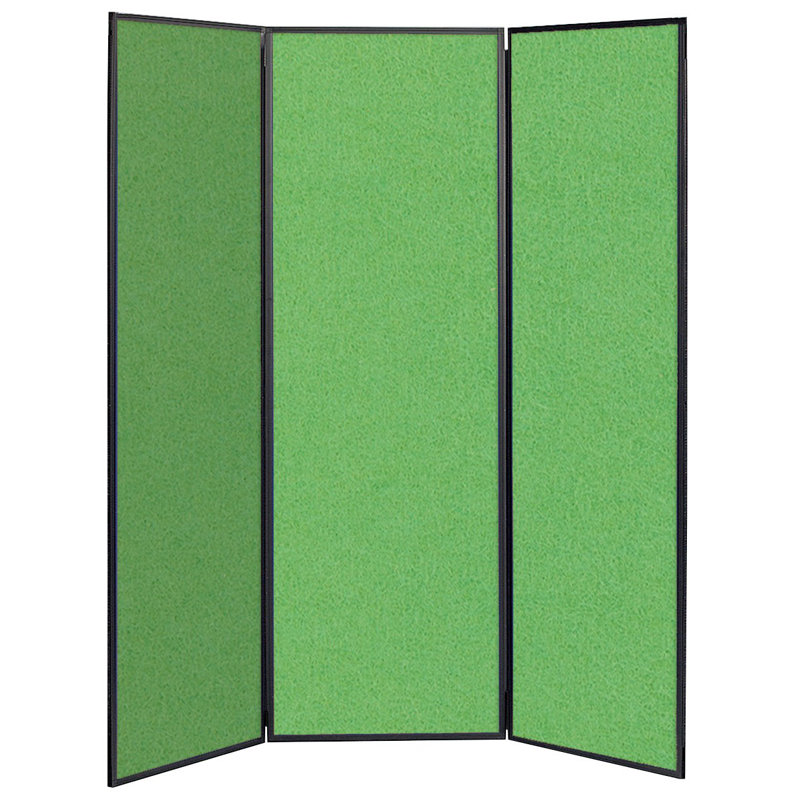  Light Free-Standing Bulletin Board 180cm H x 180cm W, Apple Green, Black
