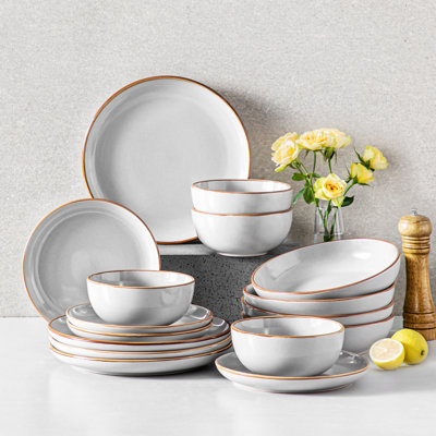 Jhori 16 Piece Stoneware Dinnerware Set - Service for 4