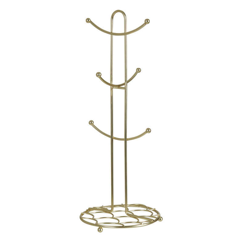 Vertex Deco Matte Gold Mug Tree, Gold