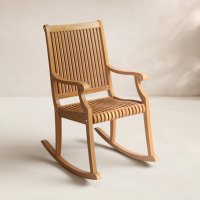 Teak Wood Porch Rocking Chair by Lark Manor