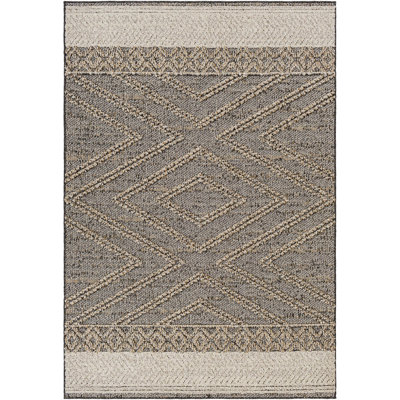 Japneet Issel Southwestern Black Indoor/Outdoor Area Rug