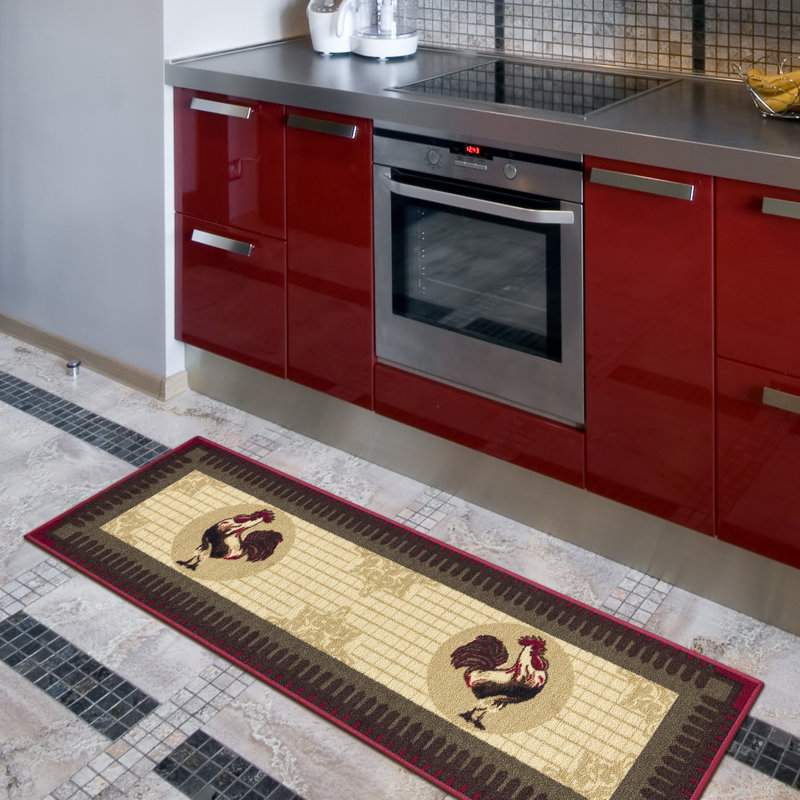 Tapis de couloir de cuisine antidérapant Siesta Rooster Design