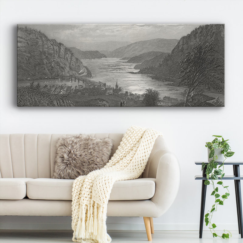 Harper's Ferry par Moonlight sur toile, H 8 po x l 20 po x P 1,5 po