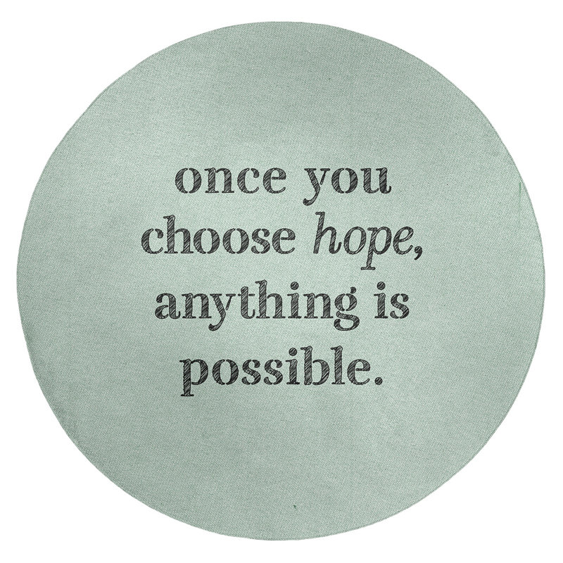 Tapis en chenille de polyester Quotes, Rond 5 pi