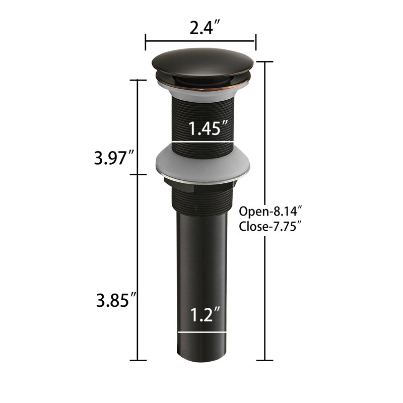 2.4'' W Drain Stopper, No, Oil Rubbed Bronze