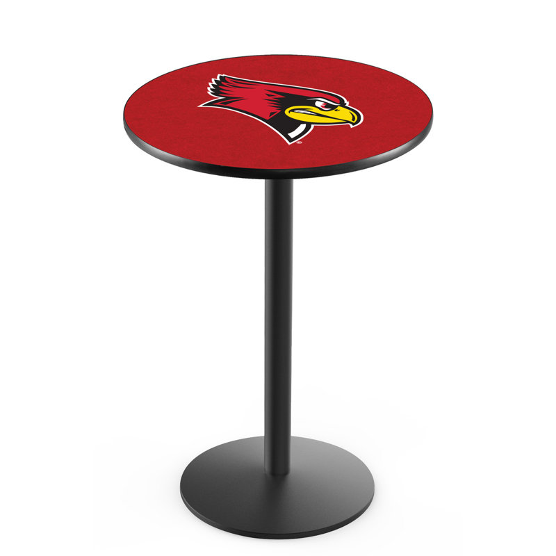 Round Metal Base Dining Table, Black Wrinkle, Illinois State University