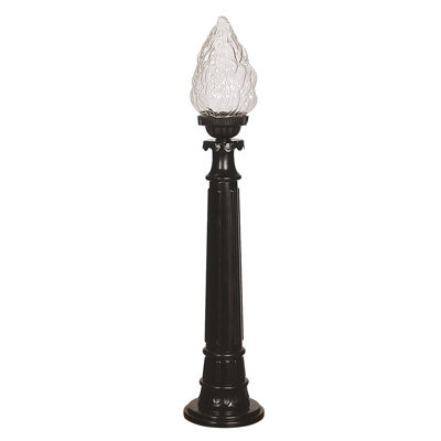 Aarjan Stained Glass Transparent Lamp Post (Full) Post Lantern