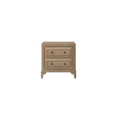 Table de chevet avec 2 tiroirs, finition sable, rangement pour meubles de chambre à coucher | Idée de cadeau