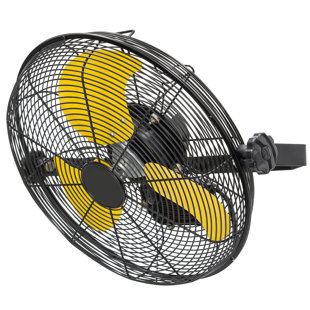 Ventilateur mural extérieur 14 vitesses haute vitesse 14 vitesses, 3 vitesses, 2600 CFM, IP44 résistant aux intempéries, cordon de 9 pi et prise GFCI, pour patio, station de travail - Homologué UL