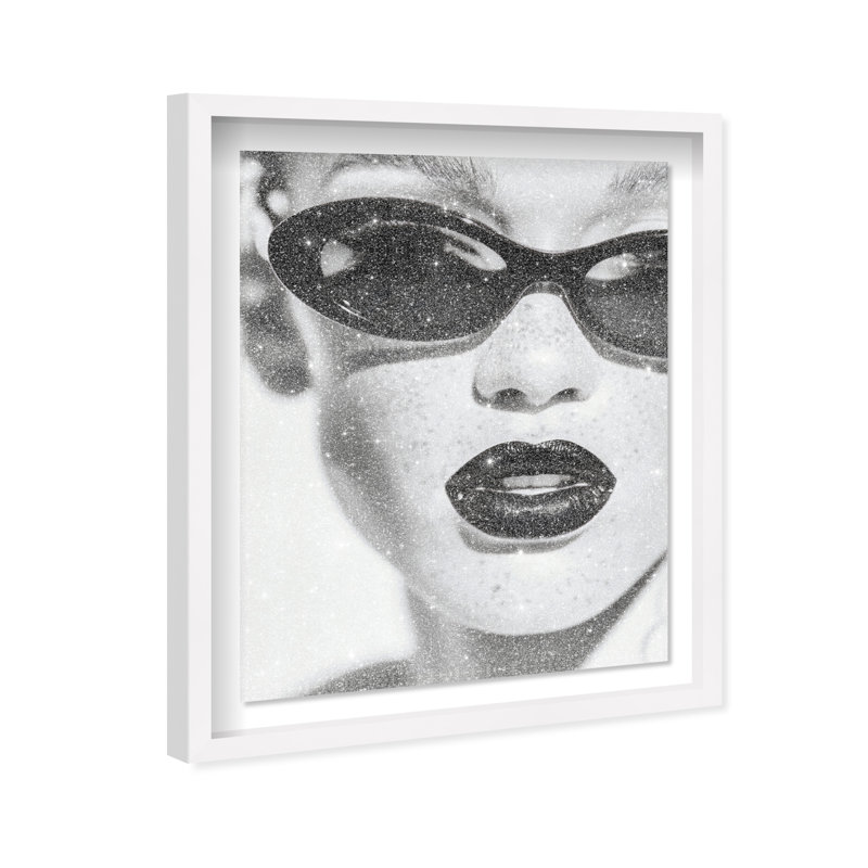 Midnight Gloss Framed Graphic Art, 46.5"H x 37.5"W, White Shadowbox