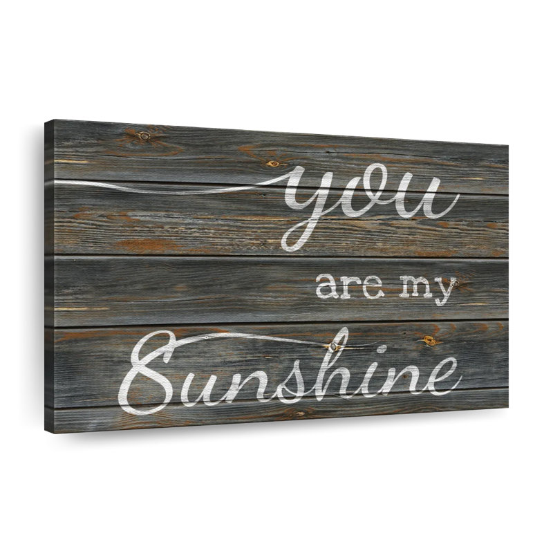 «You Are My Sunshine Typographie I», reproduction sur toile tendue, H 34 po x l 51 po x P 1,25 po