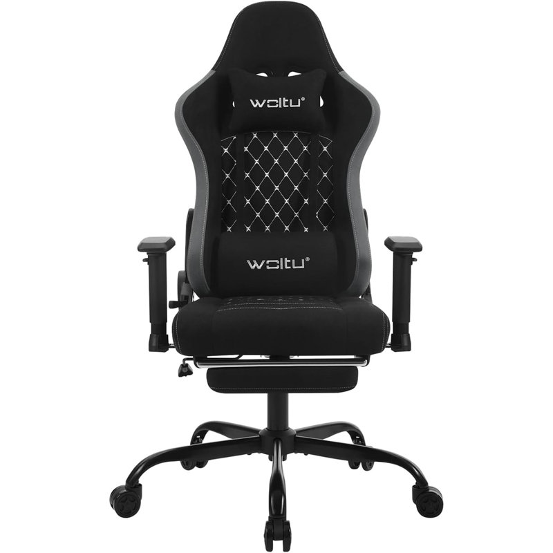 Metro Lane Adjustable Reclining Swiveling PC & Racing Game Chair, Black / Grey