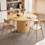 Table de salle à manger moderne 47 "avec compartiment caché - étagère de rangement à 2 niveaux et base en lattes de bois, table de cuisine en bois-836806297