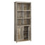 Bibliothèque avec portes, finition brune