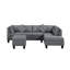 Canapé, chaise et repose-pieds 104,5 po, gris