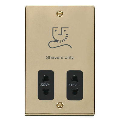 Polished Brass Shaver Socket 115v/230v