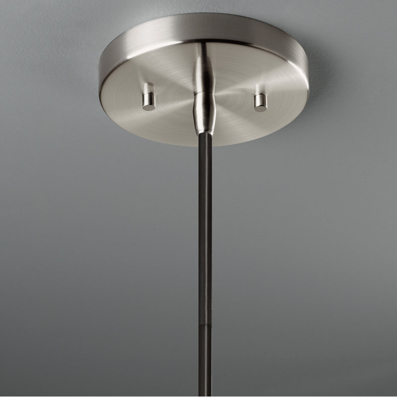 Luminaire suspendu en forme de dôme à 1 lumière de la collection Leni, Chrome poli, Noir mat carbone