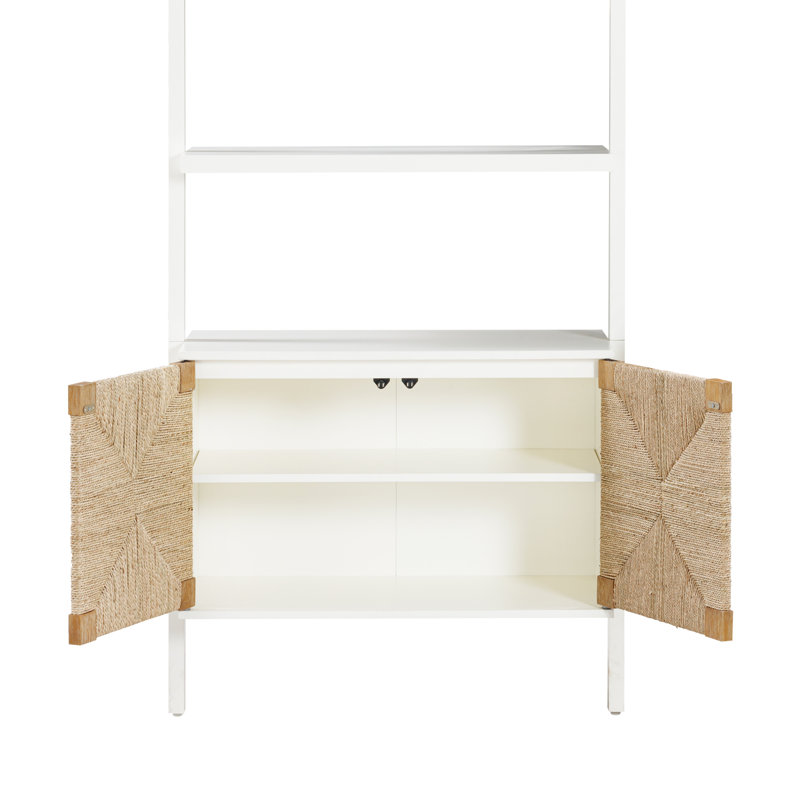 72'' H x 32'' W Seagrass Bookcase, Warm White