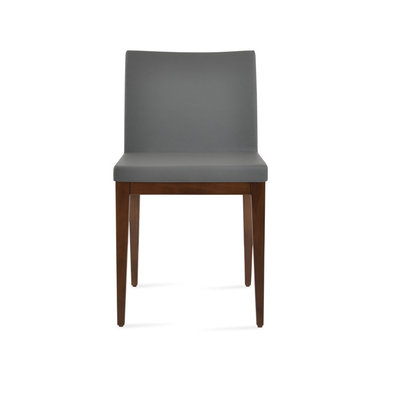 ARIA en cuir rembourré chaise, PPM Leatherette - Crème, Noyer