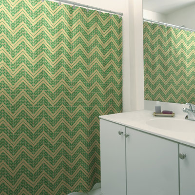 Rideau de douche simple à chevrons à la main classic