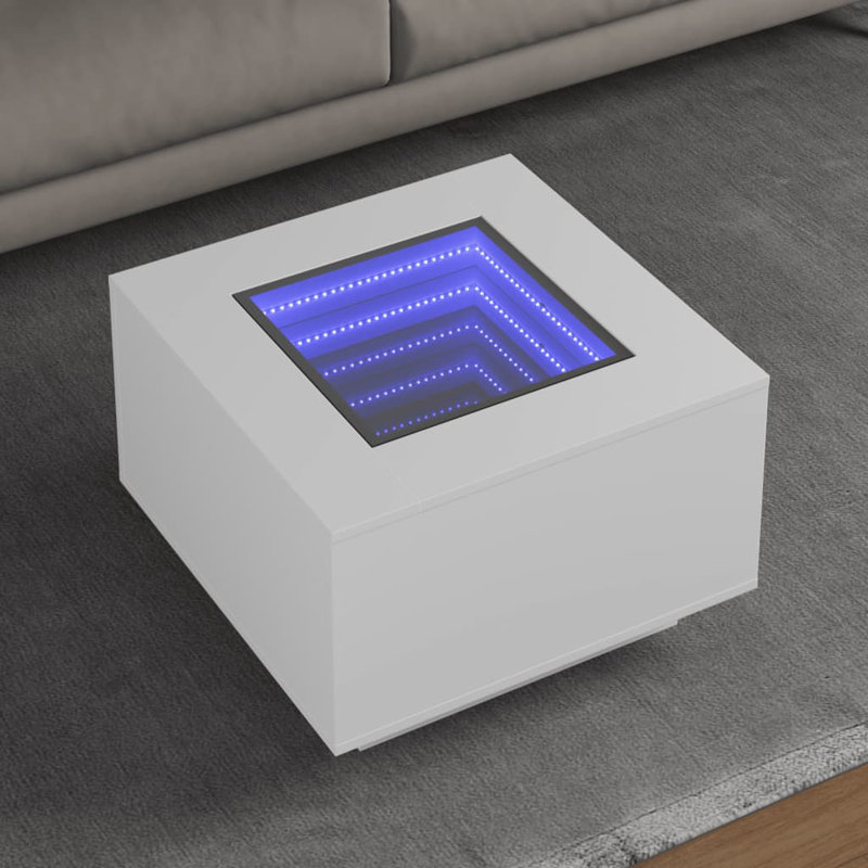 Dalraj Coffee Table, White, White/Transparent