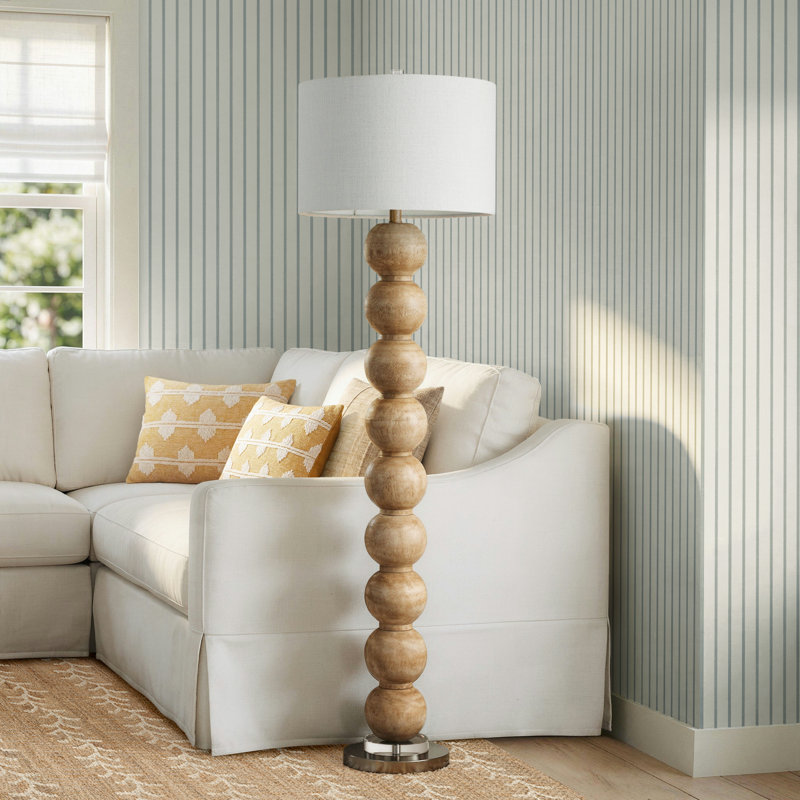 Kee 62'' Traditional Floor Lamp, Beige