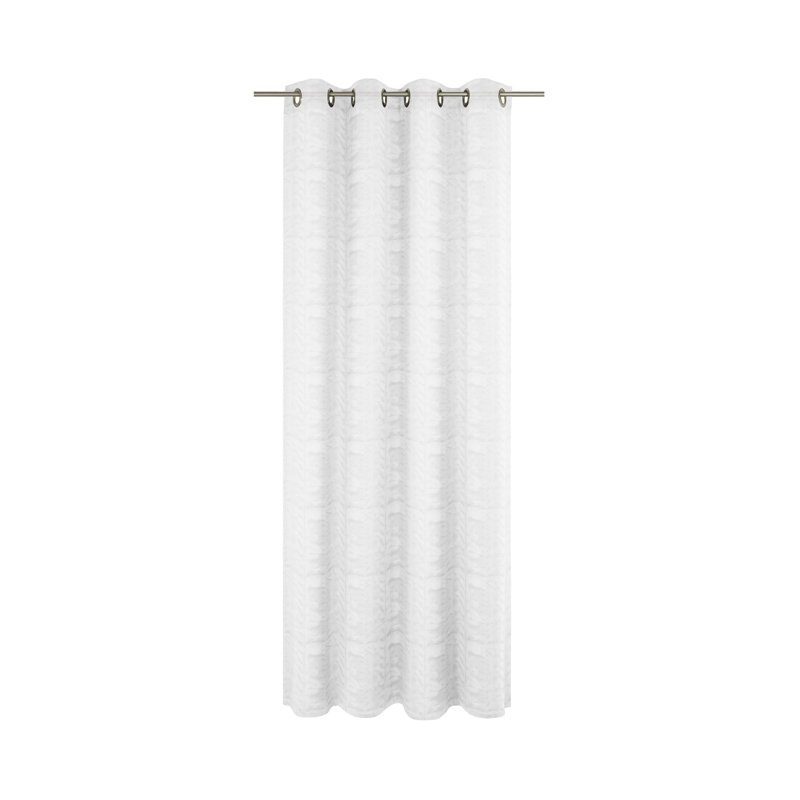 Canadice Semi Sheer Curtain Single Panel, Gold/Grey, 300 W x 145 D cm