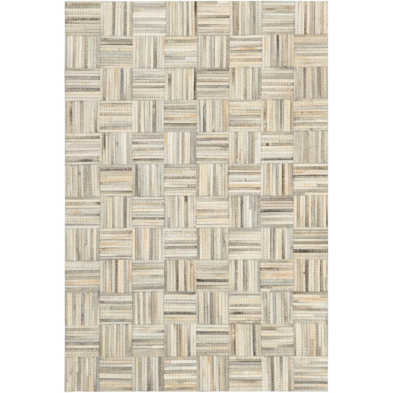Tapis contemporain brun clair ivoire, Rectangle 4 pi 1 po x 6 pi 1 po