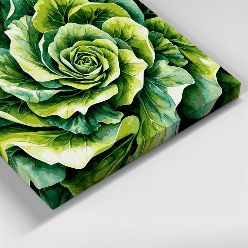Art mural sur toile vert, 20" H x 30" W